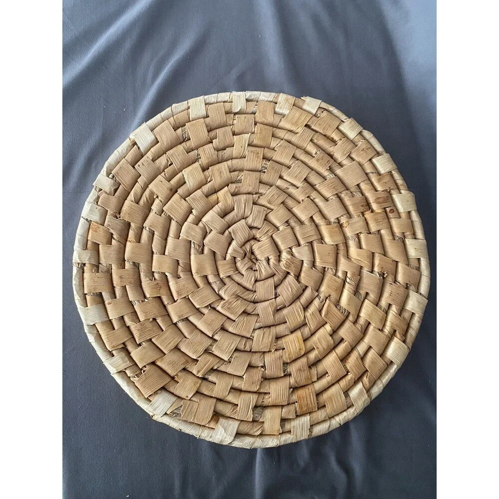 Woven Rattan Wicker 12” Round Place Matt Set Of 4 Straw Boho Table Setting Decor